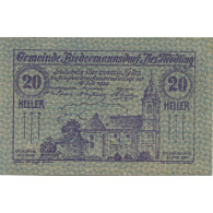 Billet, Autriche, Biedermannsdorf, 20 Heller, Eglise 1920-07-15, SPL Mehl:FS 87b - Austria