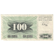 Billet, Bosnie-Herzégovine, 100 Dinara, 1992, 1992-07-01, KM:13a, TB - Bosnia And Herzegovina