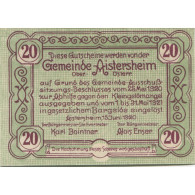 Billet, Autriche, Aistersheim, 20 Heller, Eglise 1921-05-31, SPL, Mehl:FS 15a - Oesterreich