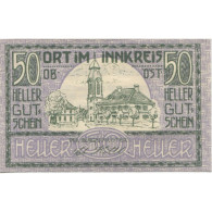 Billet, Autriche, Ort, 50 Heller, Eglise, 1920, 1920-12-31, SPL, Mehl:FS 711a - Austria