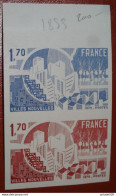 Essai De Couleur , Paire Villes Nouvelles , 1975 , Neufs Sans Charniere** ........... CL1-11-9a - Pruebas De Colores 1945-…