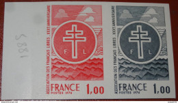 Essai De Couleur , Paire Association Des Francais Libres , 1976 , Neufs Sans Charniere** ........... CL1-11-8c - Farbtests 1945-…