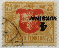 LITHUANIA LIETUVA 4 Auksinai Auksikai  Abart Upside Down RARE 1922 - Lituanie