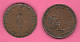 Canada 1 Penny 1852 Quebek Bank Token Copper Coin Province Du Canada - Canada