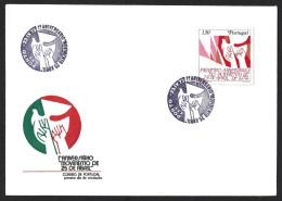 Stamps 1º Aniversário '25 De Abril, Dia Da Liberdade' 1974. Pombas. Paz. Stamps 1st Anniversary Of 'April 25th, - Lettres & Documents