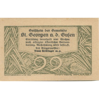 Billet, Autriche, St Georgen, 99 Heller, Herbe, 1920, SPL, Mehl:FS 886IIb - Austria