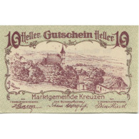 Billet, Autriche, Kreuzen, 10 Heller, Village, 1920, SPL, Mehl:FS 479a - Austria