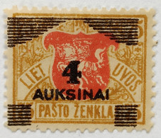 LITHUANIA LIETUVA 4 Auksinai 1922 Overprint - Lituanie