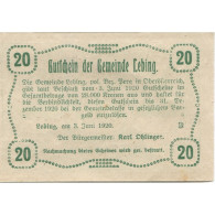 Billet, Autriche, Lebing, 20 Heller, Foret, 1920, 1920-06-03, SPL, Mehl:FS 508a - Austria