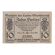 Billet, Autriche, Oberösterreich O.Ö. Land, 10 Heller, N.D, 1920, 1920-06-01 - Austria