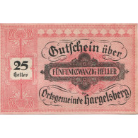 Billet, Autriche, Hargelsberg, 25 Heller, Personnage, 1920 SPL Mehl:FS 349IIa - Austria