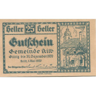 Billet, Autriche, Kilb, 25 Heller, Eglise, 1920, 1920-12-31, SPL, Mehl:FS 436IIa - Oesterreich
