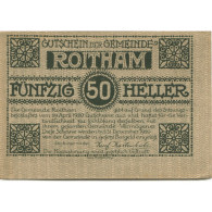 Billet, Autriche, Roitham, 50 Heller, Forêt, 1920, 1920-12-31, SPL, Mehl:FS 843a - Oesterreich