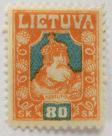 LITHUANIA LIETUVA Tentative Mi 94 F 80sk Or/h Blau (color!) 1921 - Lituanie