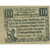 Billet, Autriche, Obernberg, 10 Heller, Blason, 1920, SPL, Mehl:FS 686Ia - Austria