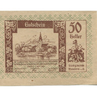 Billet, Autriche, Mautern, 50 Heller, Eglise 1920-12-31, SPL Mehl:FS 600IAb - Austria