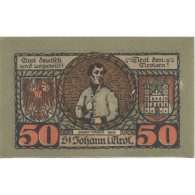 Billet, Autriche, St Johann, 50 Heller, Portrait 1921-01-31, SPL Mehl:FS 898a - Oesterreich