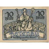 Billet, Autriche, Abtenau, 10 Heller, Personnage 1920-12-31, SPL, Mehl:FS 3a - Austria