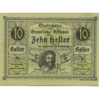 Billet, Autriche, Alkoven, 10 Heller, Portrait 1920-12-31, SPL, Mehl:FS 18IIc - Austria