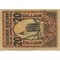 Billet, Autriche, Oeblarn, 20 Heller, Rue, 1920, 1920-10-31, SPL, Mehl:FS 700 - Austria
