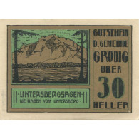 Billet, Autriche, Grödig, 30 Heller, Montagne 1920-12-31, SPL, Mehl:FS 292e - Austria