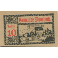 Billet, Autriche, Moosbach, 10 Heller, Château 1920-12-31, SPL, Mehl:FS 628a - Austria