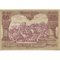 Billet, Autriche, Kreuzen, 20 Heller, Ruine, 1920, SPL, Mehl:FS 479a - Oesterreich