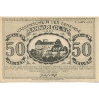 Billet, Autriche, Rannariedl, 50 Heller, Château 2, 1920 SPL Mehl:FS 818a - Austria