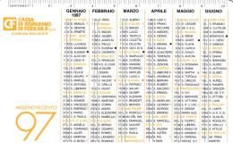 Calendarietto - Cassa Di Risparmio Di Ferrara - Anno 1997 - Petit Format : 1991-00