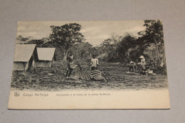 CPA - CONGO BELGE - KATANGA - CAMPEMENT A LA LISIERE DE LA PLAINE KACHICHI ( 1910 - CHASSE AU ZEBRE ) - Congo Belge