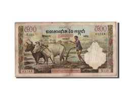 Billet, Cambodge, 500 Riels, B+ - Cambogia