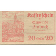 Billet, Autriche, Imbach, 20 Heller, Eglise 1920-11-30, SPL Mehl:FS 404II - Oesterreich