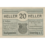 Billet, Autriche, Schärding, 20 Heller, Rue, 1920, 1920-12-31, SPL, Mehl:FS 951 - Autriche