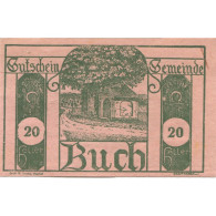 Billet, Autriche, Buch, 20 Heller, Route, 1920, 1920-10-30, SPL, Mehl:FS 113a - Austria
