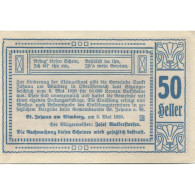 Billet, Autriche, St Johann, 50 Heller, Village, 1920, SPL, Mehl:FS 894aa - Austria