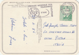 CARTOLINA 1986 MONACO TIMBRO TARGHETTA (XT3091 - Lettres & Documents