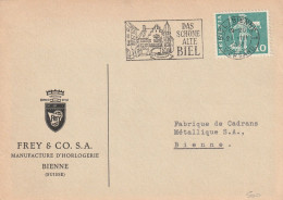 CARTOLINA POSTALE 1961 SVIZZERA 10 TIMBRO BIEL  (XT3042 - Lettres & Documents