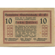 Billet, Autriche, Senftenbach, 10 Heller, Valeur Faciale 1920 SPL Mehl:FS 992a - Oesterreich