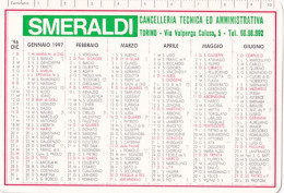 Calendarietto - Smeraldi - Torino - Anno 1997 - Petit Format : 1991-00