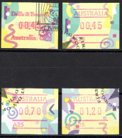 AUSTRALIE AUSTRALIA Frama 1996 Festive Button Lot Set Of 4 Used - Postcode A25 - Mint Stamps