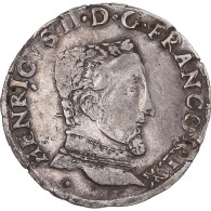 Monnaie, France, Henri II, Teston à La Tête Nue, 1557/6, Toulouse, TTB - 1547-1559 Enrique II