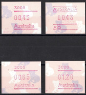 AUSTRALIE AUSTRALIA Frama 1990 Koala Button Lot Set Of 4 MINT - Postcode 3000 - Mint Stamps