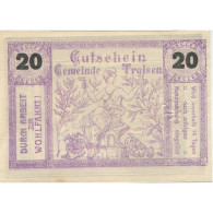 Billet, Autriche, Traisen, 20 Heller, Mairie, 1920, SPL, Mehl:FS 1076I - Austria