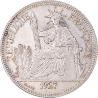 Monnaie, Indochine Française, Piastre, 1927, Paris, TTB+, Argent, KM:5a.1 - Otros & Sin Clasificación