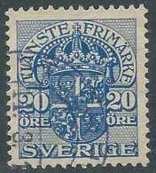 1911-19 SVEZIA USATO FRANCOBOLLI DI SERVIZIO STEMMA CON CORONA 20 ORE - RB18-5 - Servizio