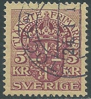 1910-14 SVEZIA USATO FRANCOBOLLI DI SERVIZIO STEMMA CON CORONA 5 K - RB18-3 - Oficiales