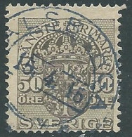 1910-14 SVEZIA USATO FRANCOBOLLI DI SERVIZIO STEMMA CON CORONA 50 ORE - RB18-3 - Oficiales