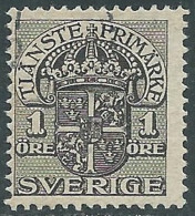 1910-14 SVEZIA USATO FRANCOBOLLI DI SERVIZIO STEMMA CON CORONA 1 ORE - RB18-3 - Service