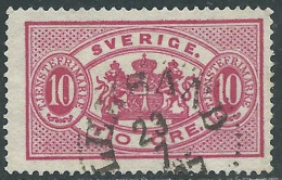 1874-96 SVEZIA USATO FRANCOBOLLI DI SERVIZIO 10 ORE D. 13 - RB24-2 - Dienstzegels