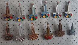 Olympic Games Moscow 1980 Yugoslavia 12 Different Pins - Olympic Games